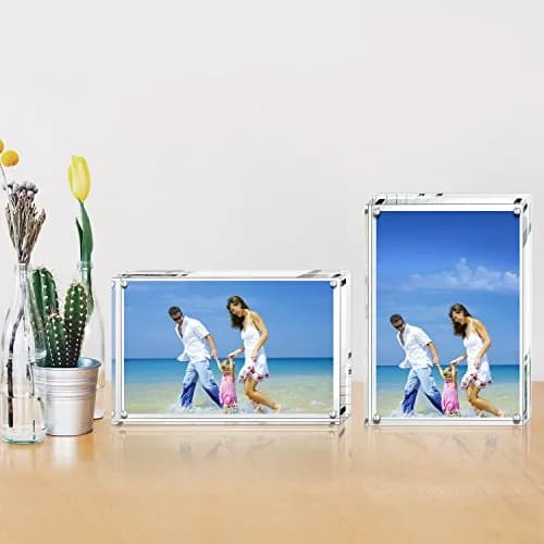 AMEITECH Clear Acrylic Magnetic Picture Frame 15.2cm x 10.2cm (4x6 inch) | Double-Sided Display for Desktop thumbnail 5