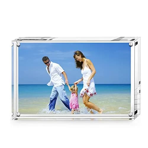 AMEITECH Clear Acrylic Magnetic Picture Frame 15.2cm x 10.2cm (4x6 inch) | Double-Sided Display for Desktop thumbnail 9
