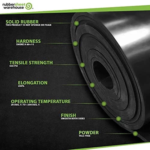 Rubber Sheet Warehouse .125" (1/8") Thick x 4" Wide x 10' Feet Neoprene Rubber Sheet for DIY & Weather Sealing thumbnail 9