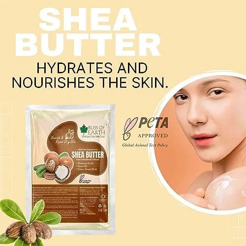 BLISS OF EARTH Organic Raw Shea Butter 100g (3.53oz) | Deeply Moisturizing for Skin & Hair thumbnail 5