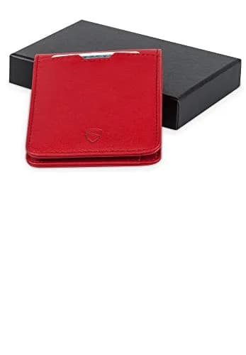 Vaultskin Manhattan Slim Leather Bifold RFID Wallet for Men (Red) | Premium Italian Leather, RFID-Blocking Security thumbnail 6