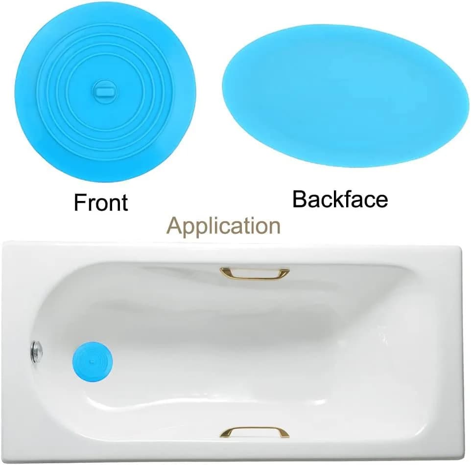 V-TOP Bath Tub Drain Stopper 2 Pack, 6 inch Silicone Drain Cover Tub Plug | Universal Fit for Kitchen & Bathroom thumbnail 6