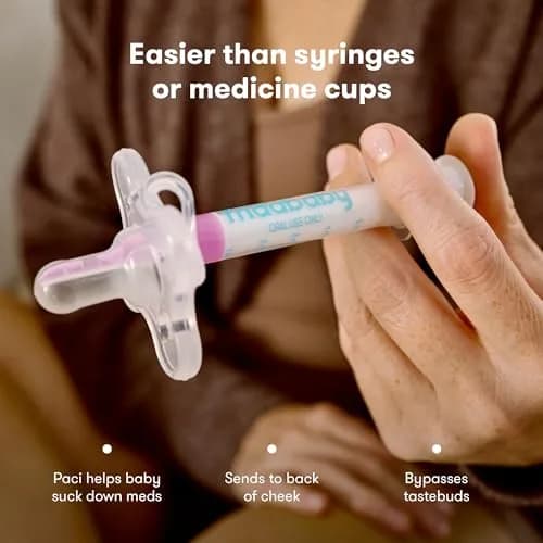 Frida Baby Medicine Pacifier Syringe, Accu-Dose Paci, 1 Count (Clear) | Mess-Free Dosing for Infants thumbnail 3