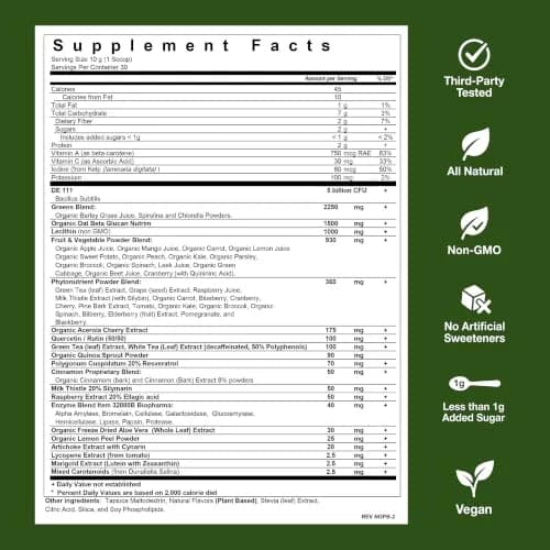 Biopharma Scientific NanoGreens + Probiotic Greens Powder (Strawberry) | Plant-Based Superfood with 5 Billion CFU & 30 Servings thumbnail 8