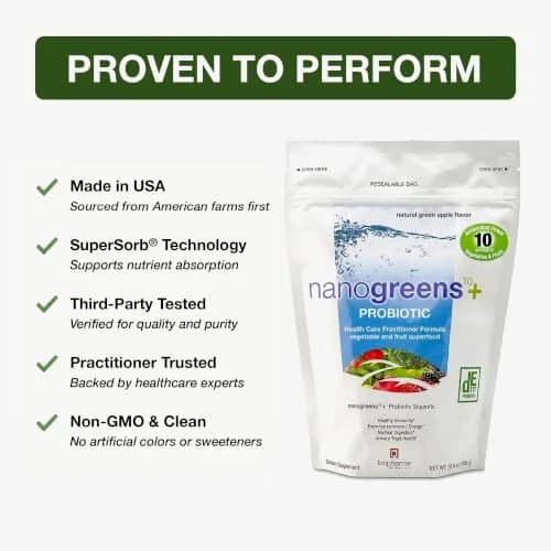 Biopharma Scientific NanoGreens + Probiotic Greens Powder (Strawberry) | Plant-Based Superfood with 5 Billion CFU & 30 Servings thumbnail 3