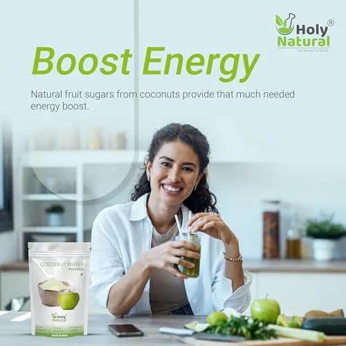 Holy Natural Coconut Water Powder 17.63 oz | 100% Natural, Vegetarian, Shelf Life 365 Days thumbnail 4
