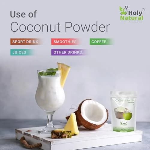 Holy Natural Coconut Water Powder 17.63 oz | 100% Natural, Vegetarian, Shelf Life 365 Days thumbnail 5