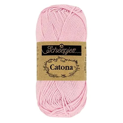 Scheepjes Icy Pink Cotton Yarn 50g | 100% Mercerized Cotton, Fine Gauge, Machine Washable thumbnail 1