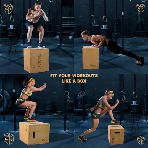 Yes4All 3-in-1 Wooden Plyo Box 16x20x24 inches | 450 lbs Capacity for Home Gym Workouts thumbnail 5