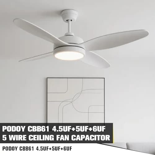 Podoy CBB61 Ceiling Fan Capacitor 4.5uf+5uf+6uf 5 Wire 250VAC 50/60Hz (2-Pack) thumbnail 7