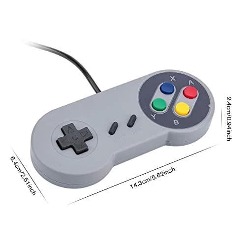 Rii Classic Retro USB Wired Game Controller for PC Gaming, Grey | 2 Pack, Compatible with Windows & Mac thumbnail 4