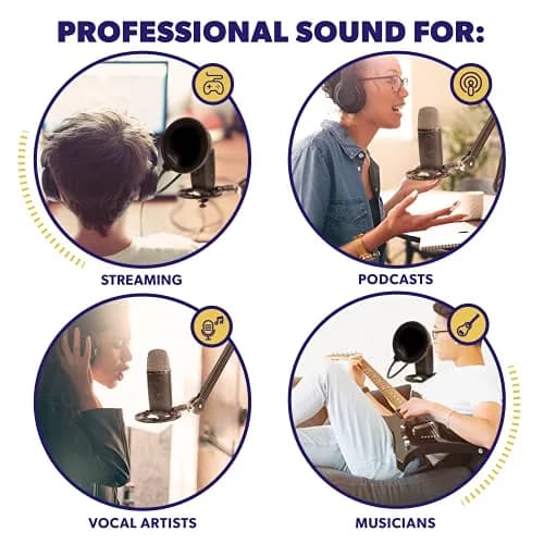 Auphonix Pro Microphone Shock Mount - Mic Holder Compatible w/Blue Yeti, Snowball & Pro Microphones | Vibration & Shock Protection thumbnail 4