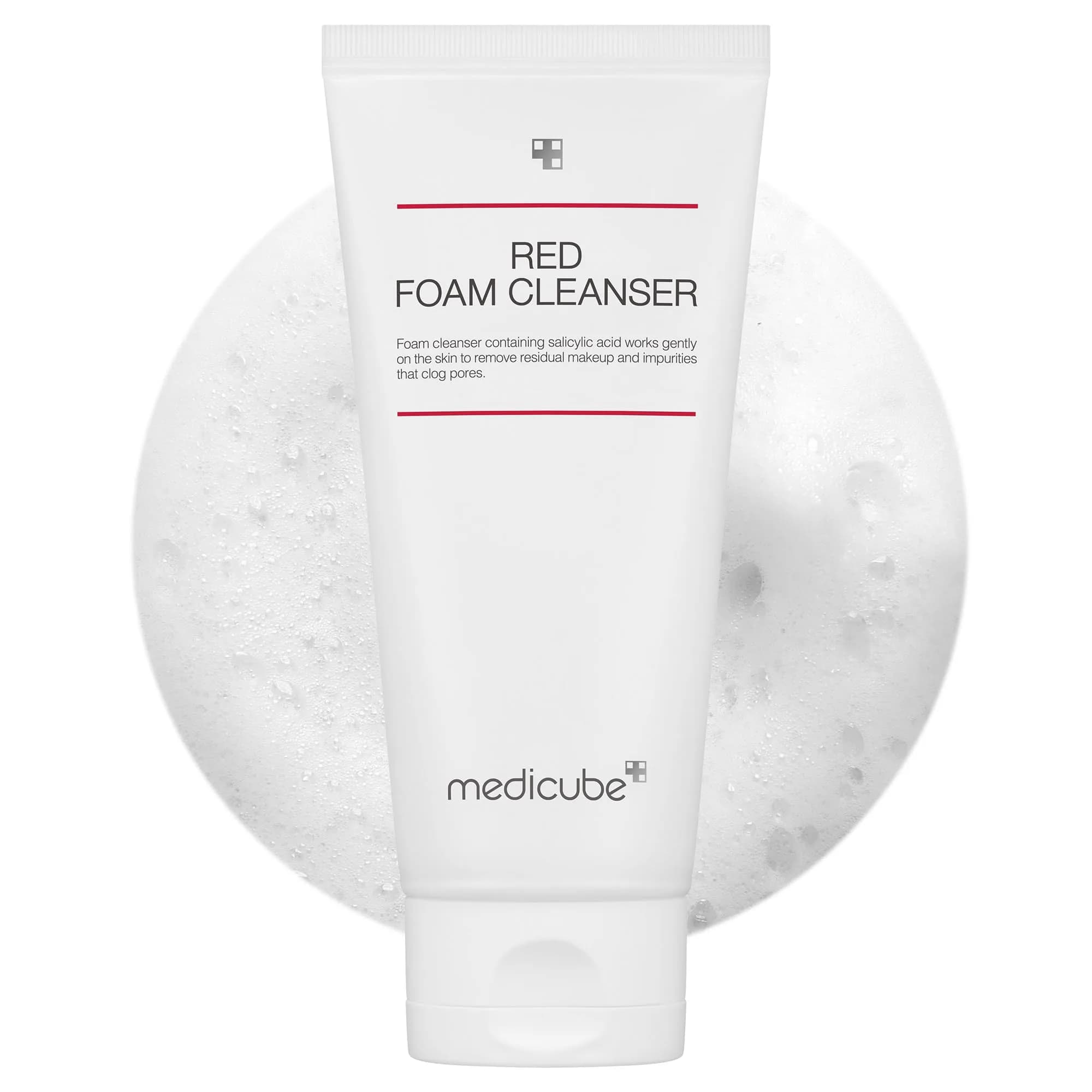 Medicube Zero Pore SA Clear Capsule Cleansing Foam 125ml (4.23 Fl Oz) | Deep Pore Cleansing for Blackheads & Pores — Red Foam