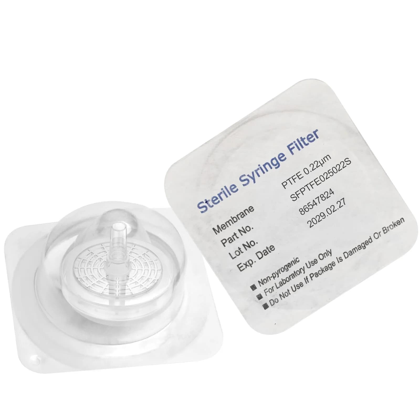 Biomed Scientific Sterile PTFE Syringe Filters 25mm Diameter 0.22 Micron Pore Size | Individually Packaged 10-Pack — Sterile PTFE 25mm 0.22μm 100pcs