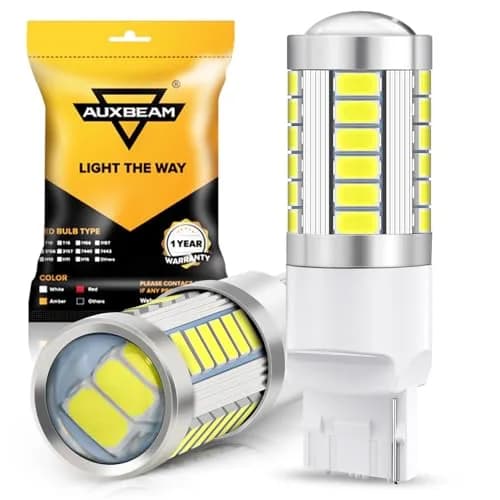 Auxbeam 7440 LED Bulbs for Backup Reverse Lights | Super Bright 6500K White 58mm x 18mm | 33W, 4000 Lumens, 12V, Pack of 2 thumbnail 1