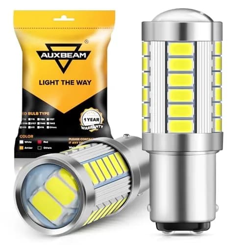 Auxbeam 1157 BAY15D LED Bulbs White 6500K 4000 Lumens (Pack of 2) | Brighter Reverse & Tail Lights thumbnail 1