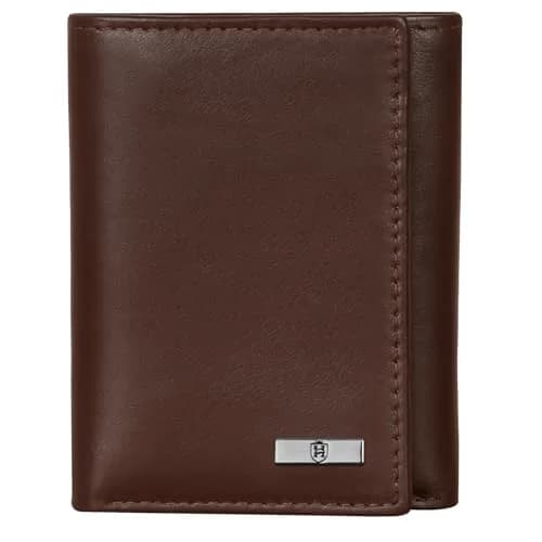 HORNBULL Trifold Leather Wallet for Men - Premium Top Grain Leather, Casual Style, 2 Compartments, 5 Card Slots, Brown | RFID Protected thumbnail 1