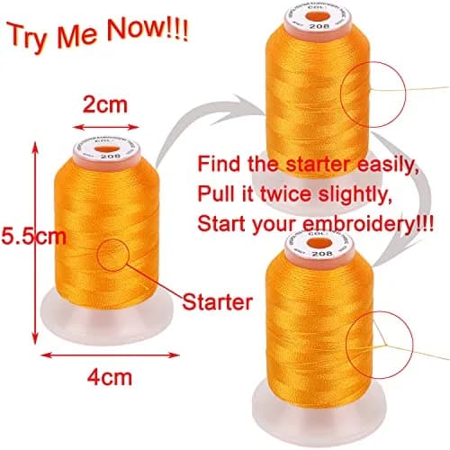 New brothread 63 Spools Polyester Machine Embroidery Thread Kit 500m Each | Assorted Bright Colors for All Embroidery Machines thumbnail 3
