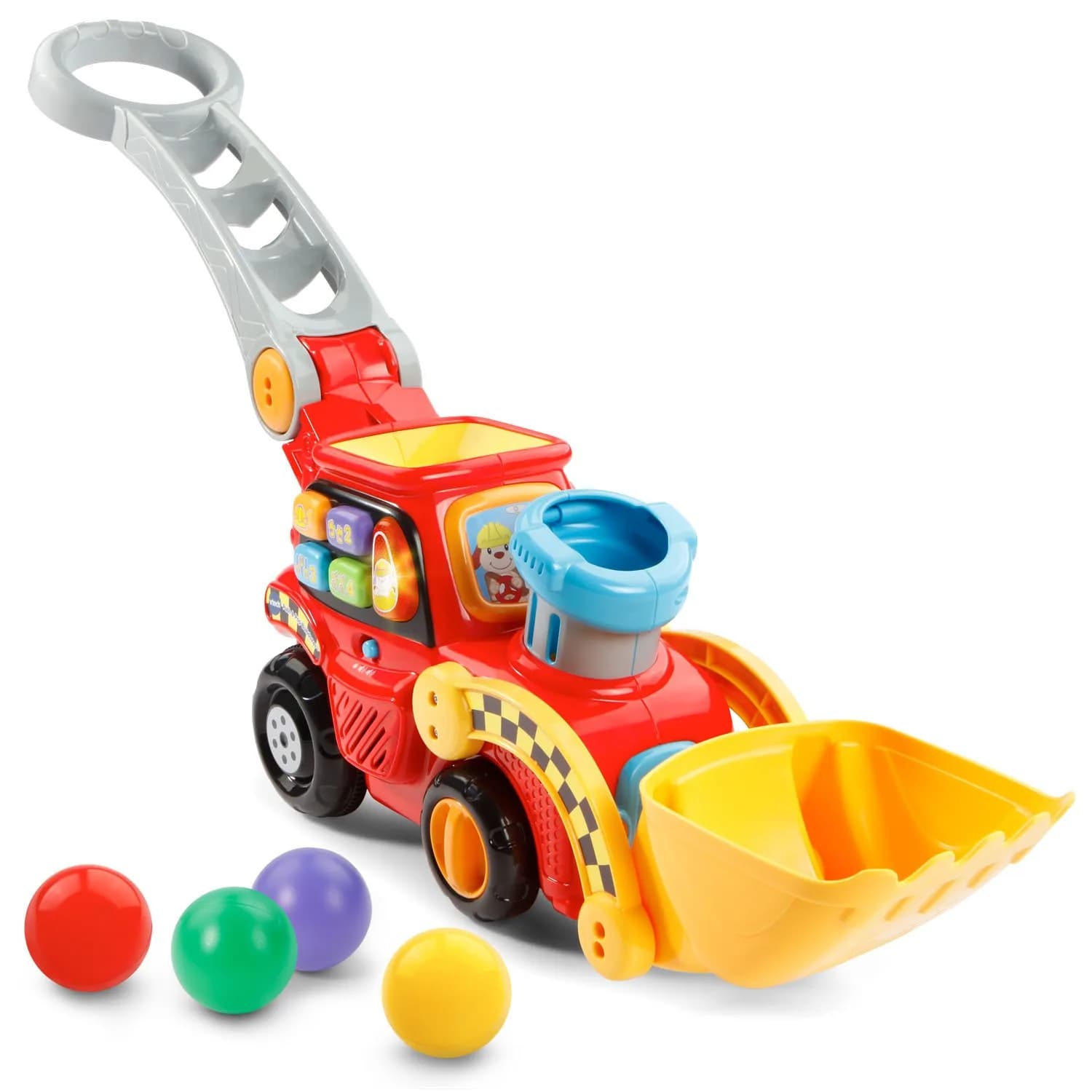VTech Push & Pop Bulldozer | Motor Skills & Color Learning Toy for Toddlers — Red