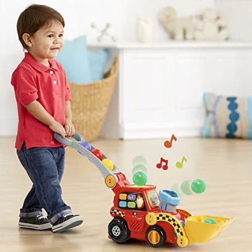 VTech Pop-a-Balls Push and Pop Bulldozer, Red | Interactive Motor Skills Toy for Kids 1-6 thumbnail 5