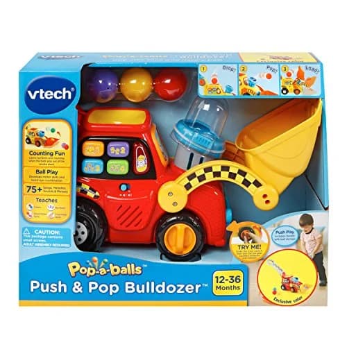 VTech Pop-a-Balls Push and Pop Bulldozer, Red | Interactive Motor Skills Toy for Kids 1-6 thumbnail 7