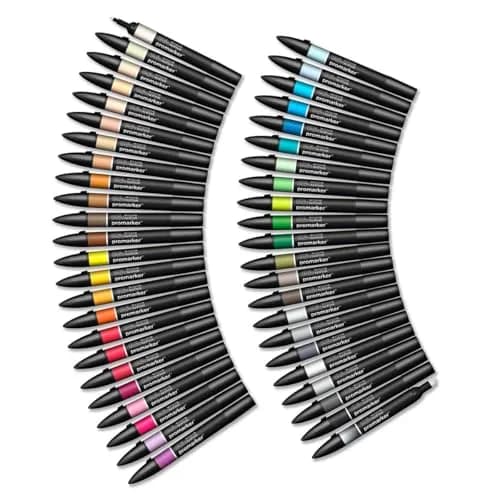 Winsor & Newton Promarker Essential Collection Set of 48 | Alcohol-Based Markers for Art & Craft thumbnail 2