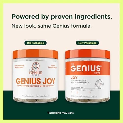 The Genius Brand Genius Joy Nootropic Mood Supplement, 100 Veggie Pills | Mood Boosting Vitamins & Minerals for Focus & Wellbeing thumbnail 4