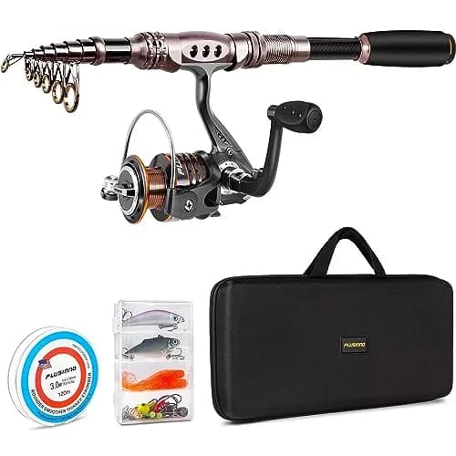 PLUSINNO Fishing Rod and Reel Combos 8.86 ft Carbon Fiber Telescopic Sea & Freshwater Kit thumbnail 1