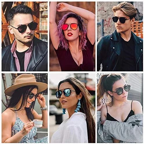 SOJOS Retro Polarized Double Bridge Sunglasses for Men Women SJ1051 | 63mm (2.48in) Lens Width thumbnail 5