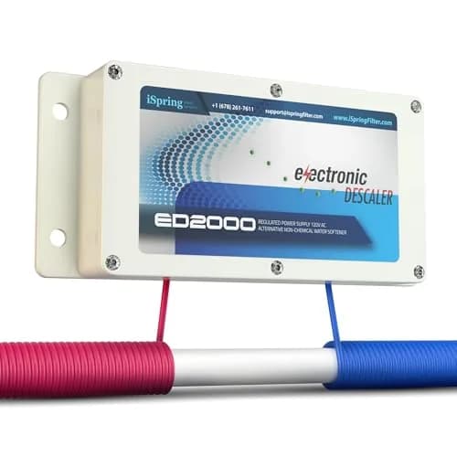 iSpring ED2000 Whole House Water Descaler 1 Count (Pack of 1) | Salt-Free Electronic Hard Water Conditioner for Pipes thumbnail 1