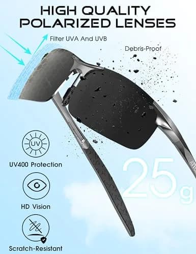 ATTCL Polarized Sunglasses Men Al-Mg Metal UV400 | Lightweight, Anti-Glare, Vivid Vision (70-120 chars) thumbnail 4