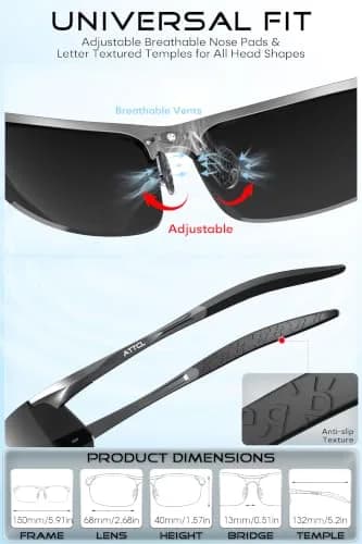 ATTCL Polarized Sunglasses Men Al-Mg Metal UV400 | Lightweight, Anti-Glare, Vivid Vision (70-120 chars) thumbnail 7