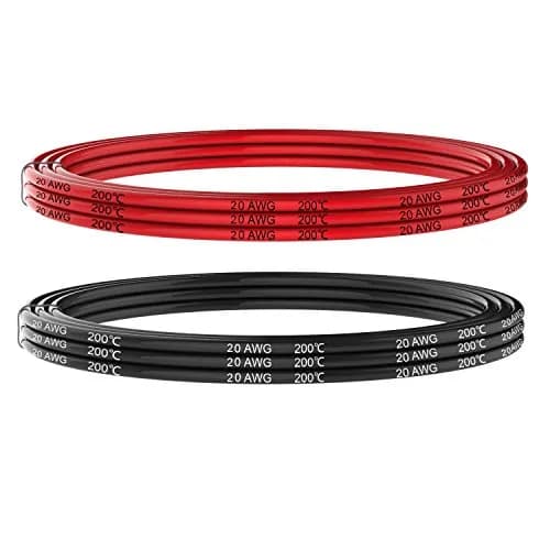 Haerkn 20awg Silicone Electrical Wire Cable 10ft Black & Red | High Temp, 600V, Tinned Copper thumbnail 1