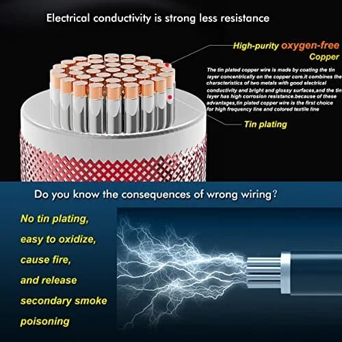 Haerkn 20awg Silicone Electrical Wire Cable 10ft Black & Red | High Temp, 600V, Tinned Copper thumbnail 3