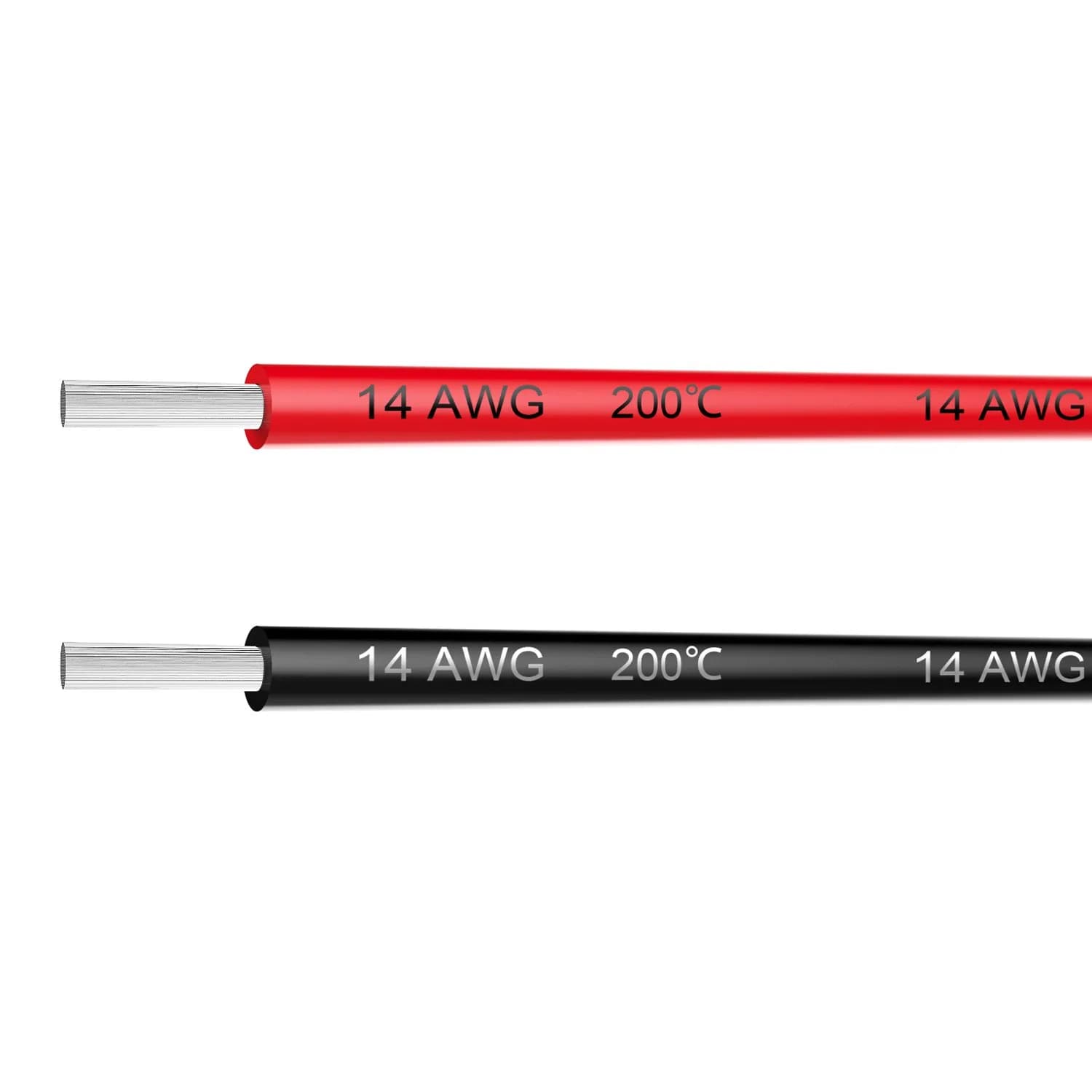 Haerkn 14awg Silicone Electrical Wire Cable 2 Colors 10ft Each | High Temp, 600V, 20A - main product image