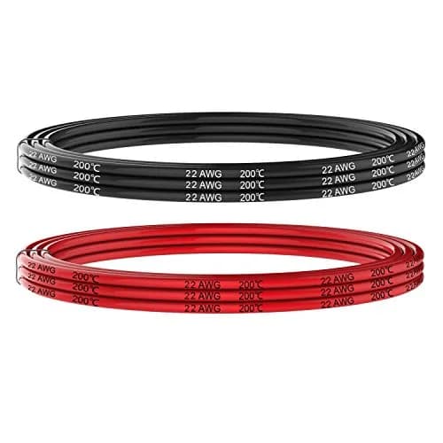 Haerkn 22 AWG Silicone Wire 0.78mm Diameter | 600V Rated, 3A Current, 20ft Total (10ft Black, 10ft Red) thumbnail 2