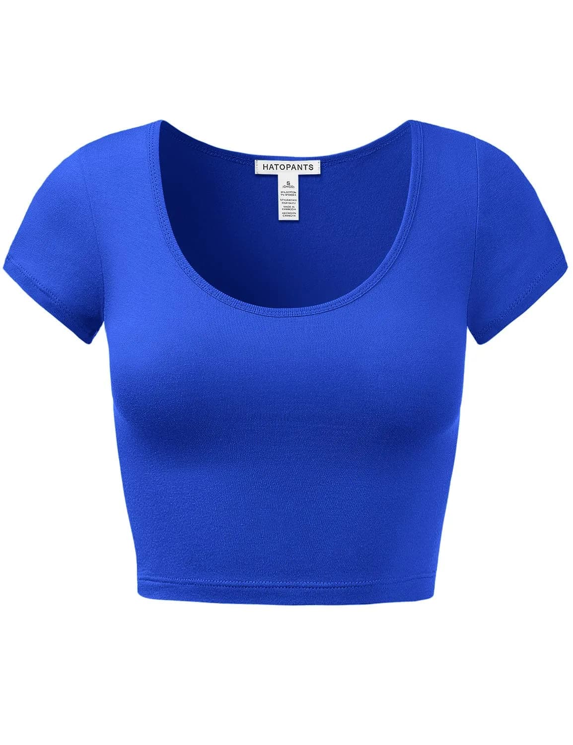 HATOPANTS Women's Crop Tops Short Sleeve Scoop Neck Stretchy Casual Shirt S | Flattering Fit & Breathable Comfort
