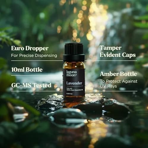 Lagunamoon Essential Oils Set, Top 20 Gift Set Oils for Diffusers, Humidifiers, Aromatherapy, Candle Making Scents, Cars & Home Products, Peppermint, Tea Tree, Lavender, Eucalyptus, Lemongrass (10mL) thumbnail 6