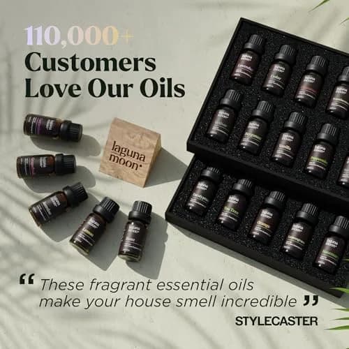 Lagunamoon Essential Oils Set, Top 20 Gift Set Oils for Diffusers, Humidifiers, Aromatherapy, Candle Making Scents, Cars & Home Products, Peppermint, Tea Tree, Lavender, Eucalyptus, Lemongrass (10mL) thumbnail 7