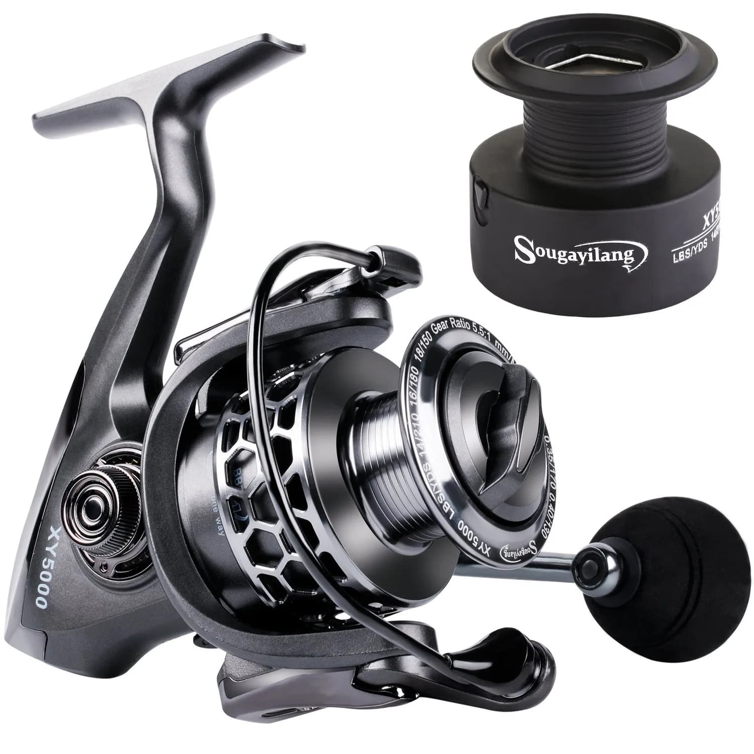 Sougayilang XY1000 Spinning Fishing Reel 210g (7.4oz) | 13+1BB Ultra Smooth Lightweight Aluminium — XY1000