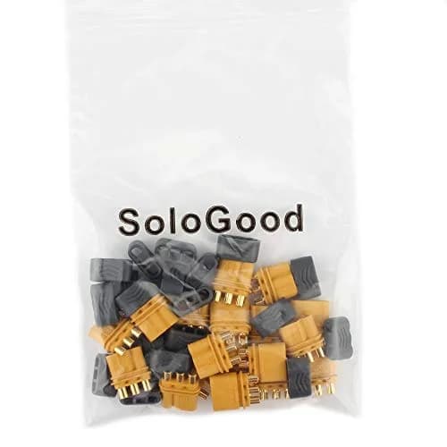 SoloGood 10 Pairs Amass MR30 Male Female Connector for RC Multicopter Airplane | Brass, Gold Plated, 30A thumbnail 7