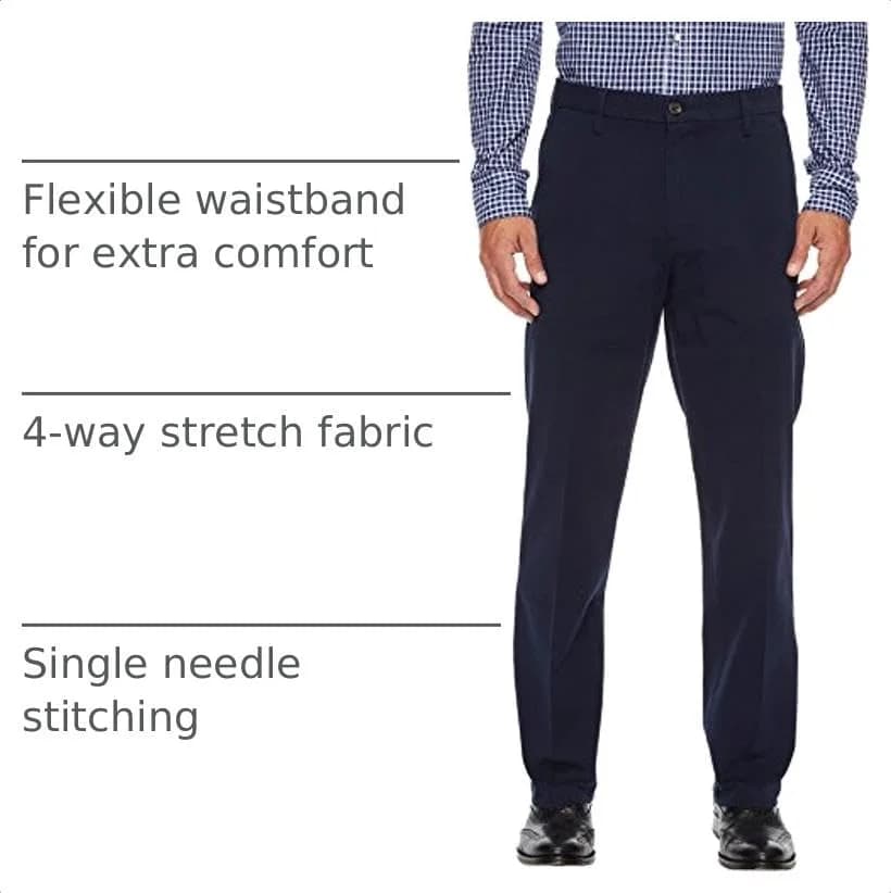 DOCKERS Men's Straight Fit Khaki Pants 36W x 29L | 4-Way Stretch, Classic Fit, Mid Rise, Cotton thumbnail 4