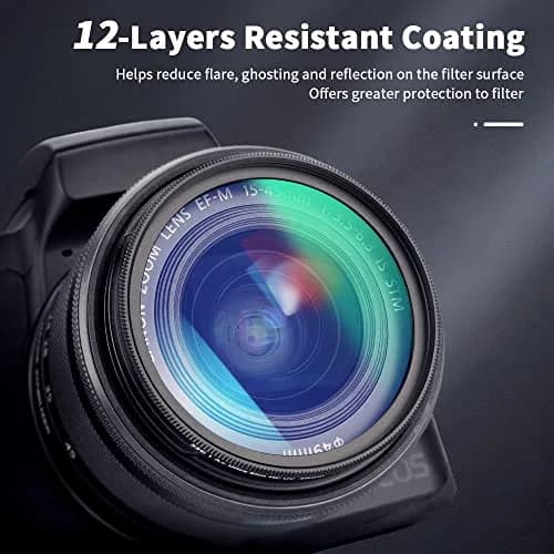 JJC Multi-Coated 62mm UV Filter Lens Protector for DSLR Mirrorless Lens | 2.44" (62mm) Ultra Slim Optical Glass thumbnail 5