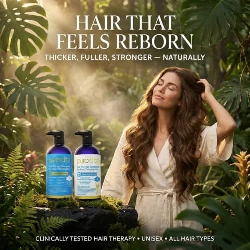 PURA D'OR Hair Thinning Therapy Biotin Shampoo & Conditioner Set 16 Fl Oz (Pack of 2) | Clinically Tested for Volume & Strength thumbnail 6