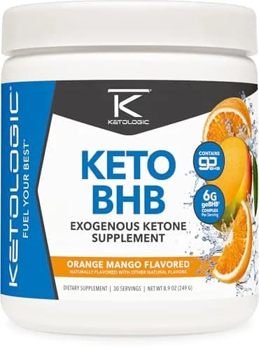 Ketologic Keto BHB (Orange Mango) 30 Servings | Supports Ketosis & Weight Loss thumbnail 1