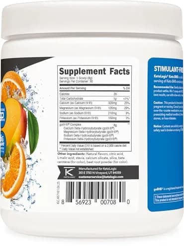 Ketologic Keto BHB (Orange Mango) 30 Servings | Supports Ketosis & Weight Loss thumbnail 4