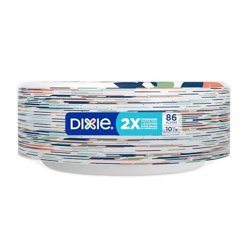 Dixie Large Paper Plates 10 Inch 86 Count | 2X Stronger Soak-Proof Cut Resistant thumbnail 9