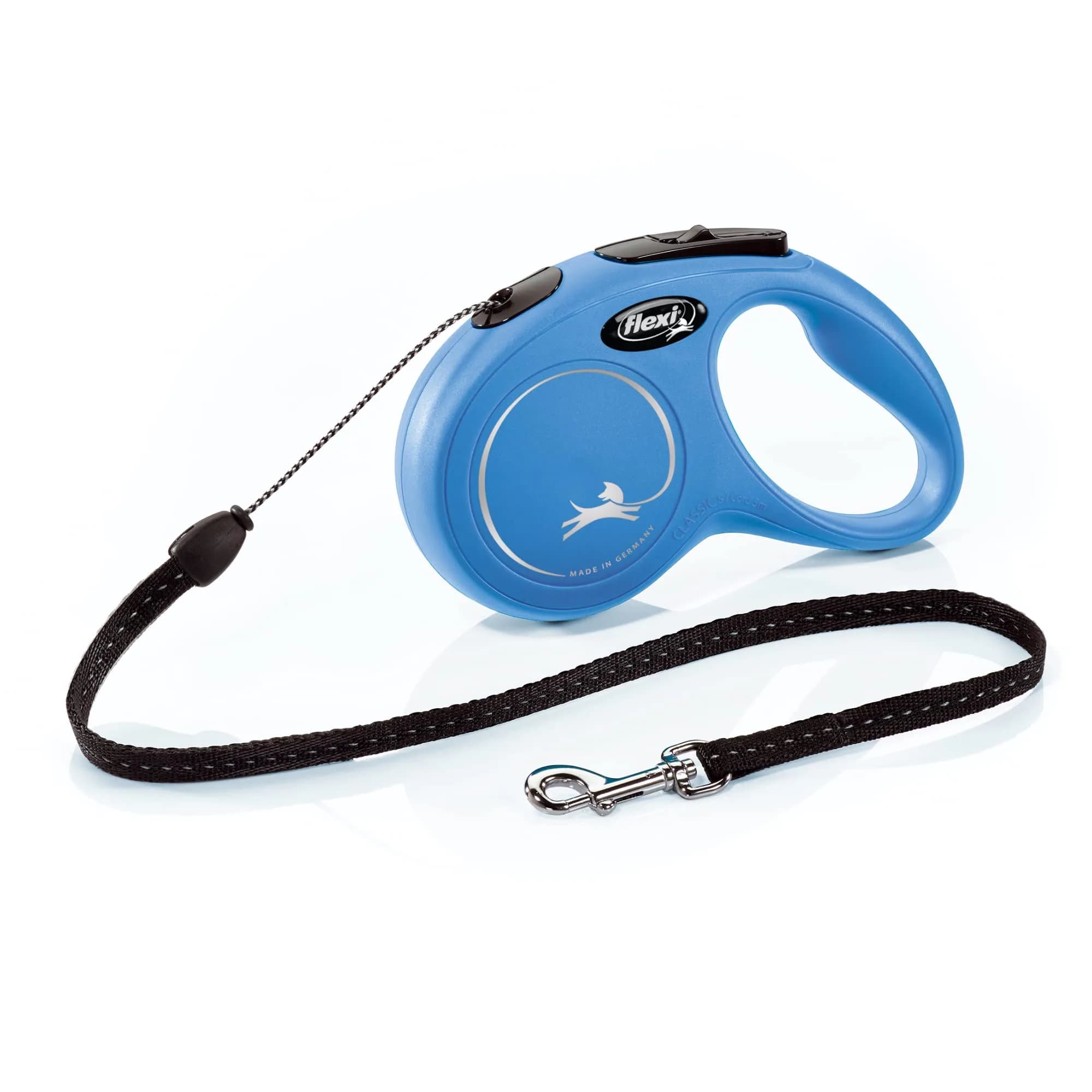 FLEXI Classic Cord Retractable Dog Leash, Small, 16 ft (4.8 m) Blue | German Engineered for Reliable Control