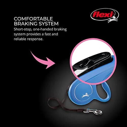 FLEXI Classic Cord Retractable Dog Leash Medium 16 ft Blue | German Engineered Durable Quality for Dogs up to 44 lbs thumbnail 4