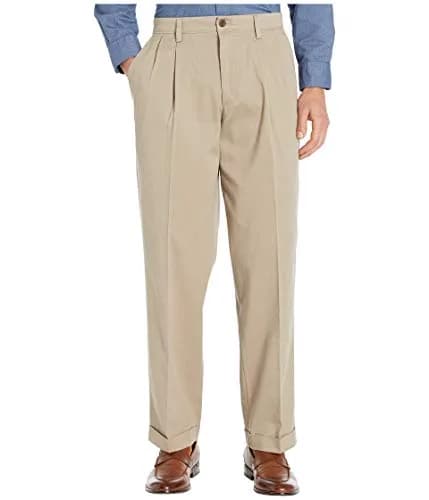 DOCKERS Men's Relaxed Fit Khaki Pants 38W x 32L | Stretch, Wrinkle-Free, Pleated thumbnail 1